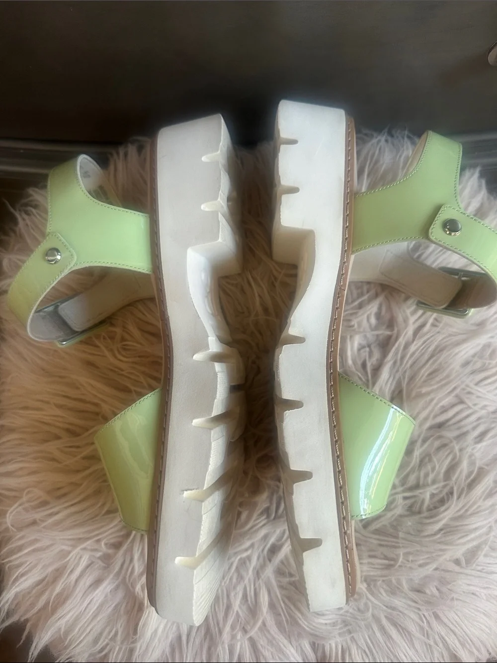Paul Green Lime Patent Ankle Strap Sandals